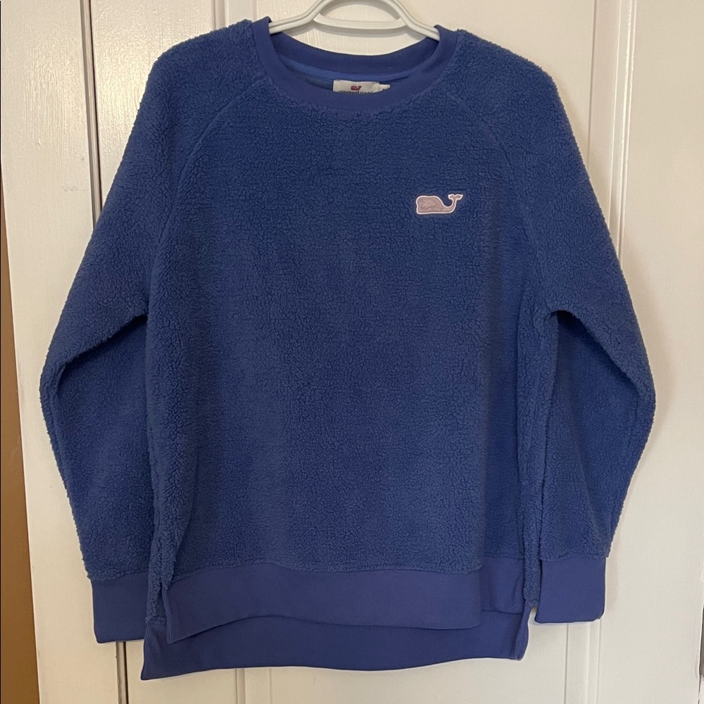 Vineyard Vines Blue Fleece with Whale Emblem
